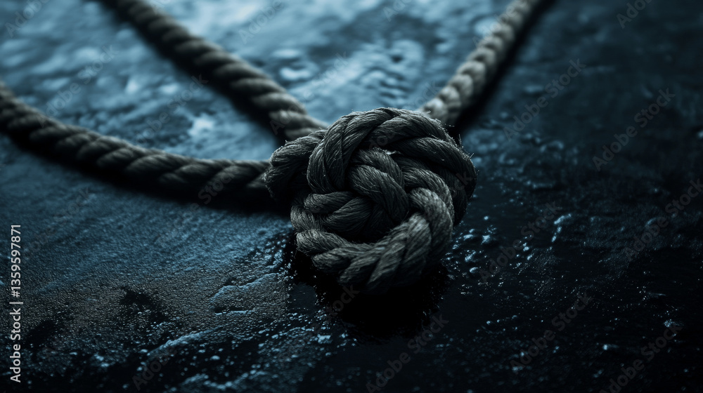 Fototapeta premium Dark Moody Knot of Thick Rope
