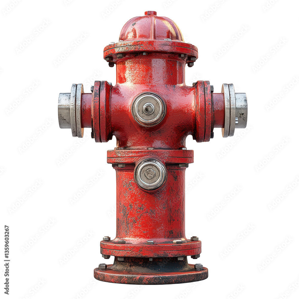 Classic Red Fire Hydrant isolated on white background Classic Red Fire Hydrant isolated on white background