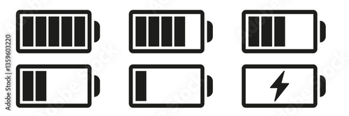 battery icon. battery charge icon set