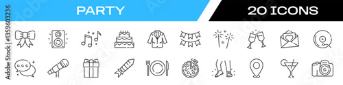 party icon. celebration icon set