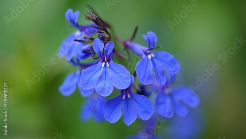 Close-up of vibrant blue lobelia flowers showcasing delicate beauty in nature.