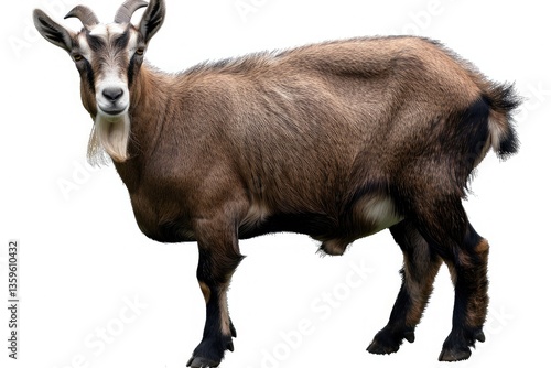 Vibrant Color Visual of Goat Isolated on Transparent Background Cutout