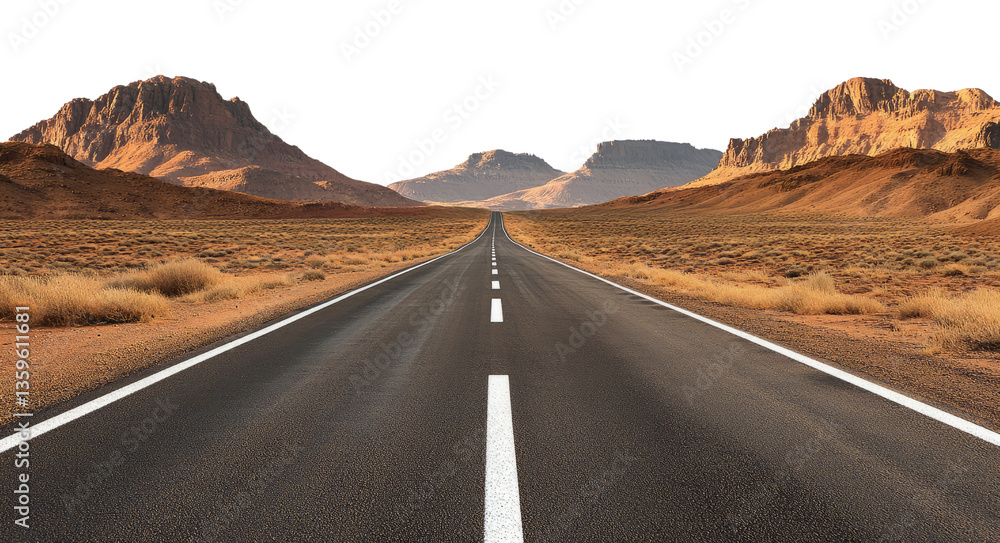 Road vanishing through scenic desert under clear sky looks calm Road vanishing through scenic desert under clear sky looks calm