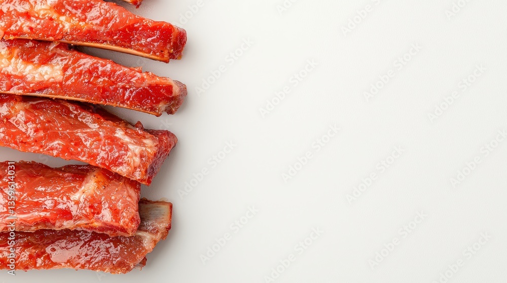 Fresh Barbecue Ribs on a Light Background Ready for Grilling, Ideal for Cooking Blogs and Culinary Inspiration Fresh Barbecue Ribs on a Light Background Ready for Grilling, Ideal for Cooking Blogs and Culinary Inspiration