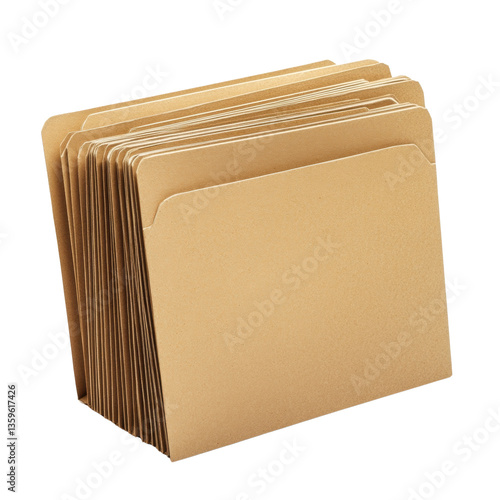 Stack of file folders, white isolate background