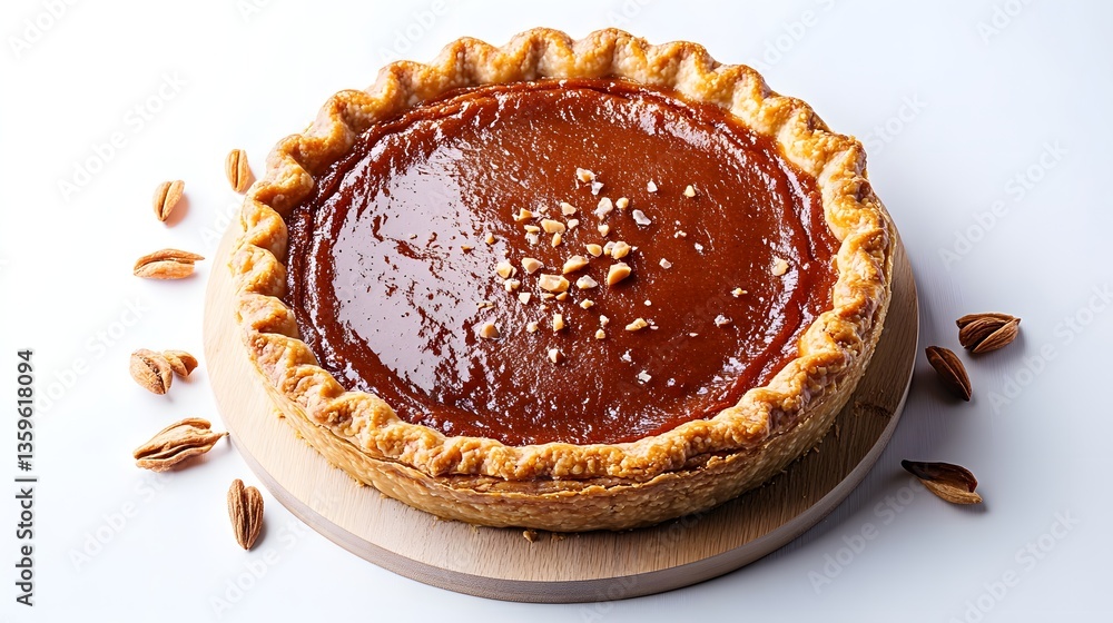Deliciously baked sweet potato pie with generous pecans for a flavorful dessert option ideal for family gatherings Deliciously baked sweet potato pie with generous pecans for a flavorful dessert option ideal for family gatherings