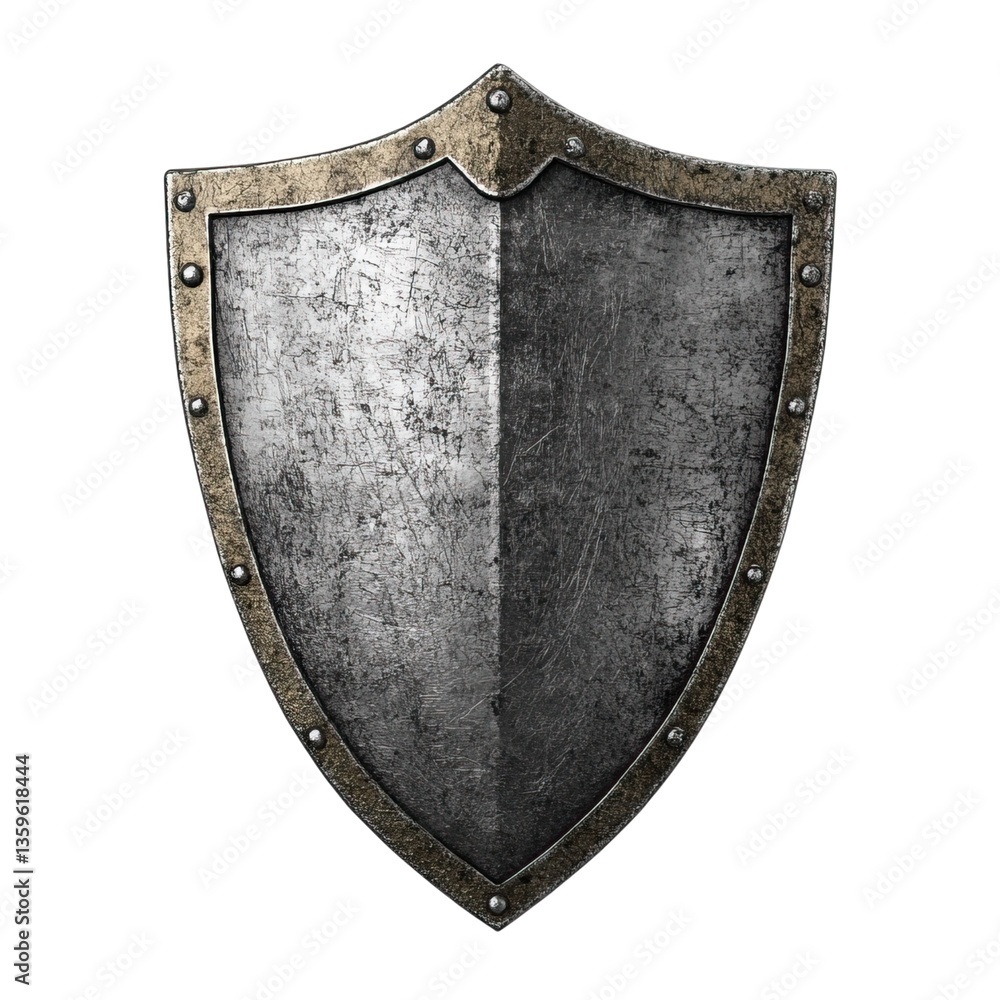 Metal Shield with Rivets and Brushed Texture Metal Shield with Rivets and Brushed Texture