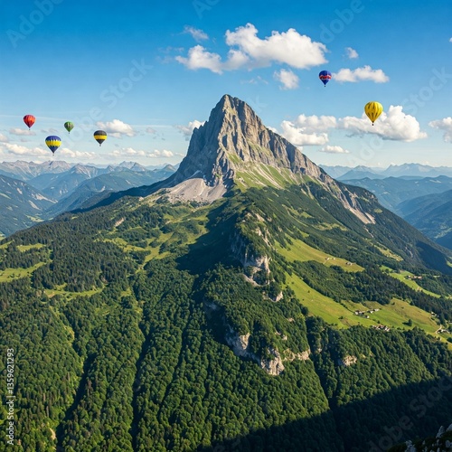 mountain landscape with clouds