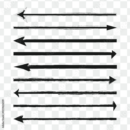 Set of black vector arrows. Arrows vector collection
