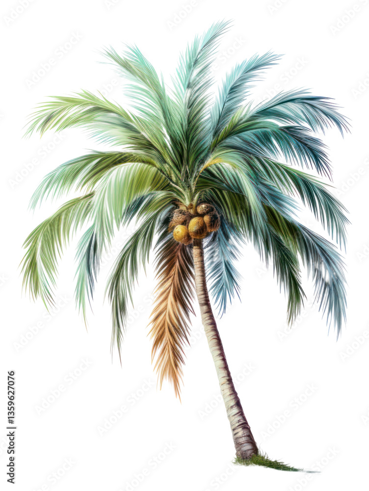 Obraz premium PNG Palm tree plant white background tranquility.