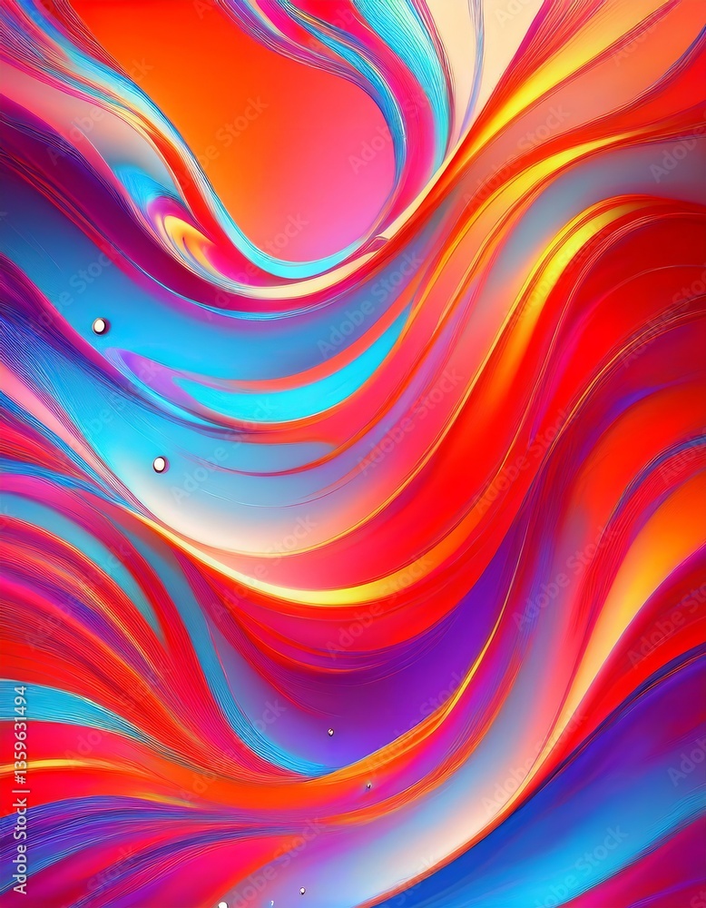 Colorful abstract waves flowing and mixing, creating vibrant design Colorful abstract waves flowing and mixing, creating vibrant design