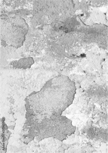 Large vector halftone concrete wall texture with a transparent background