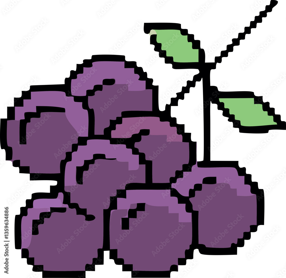 Fototapeta premium fruit pixel style illustration svg