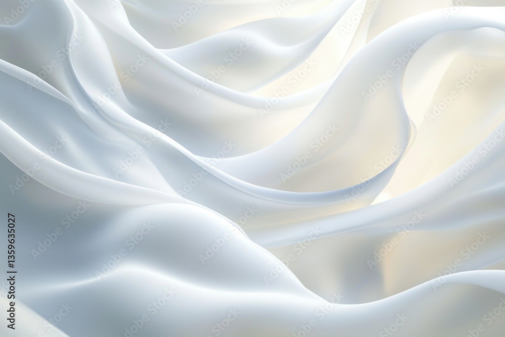Obraz premium A background featuring flowing white abstract waves, creating a serene atmosphere.