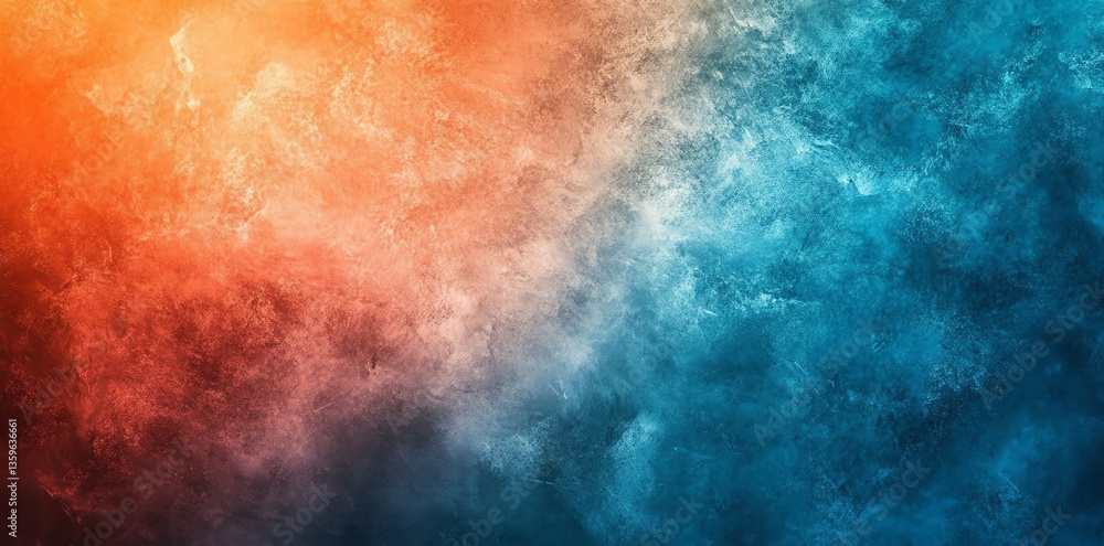 Fototapeta premium Fiery Sunset to Icy Ocean: Abstract Textured Canvas