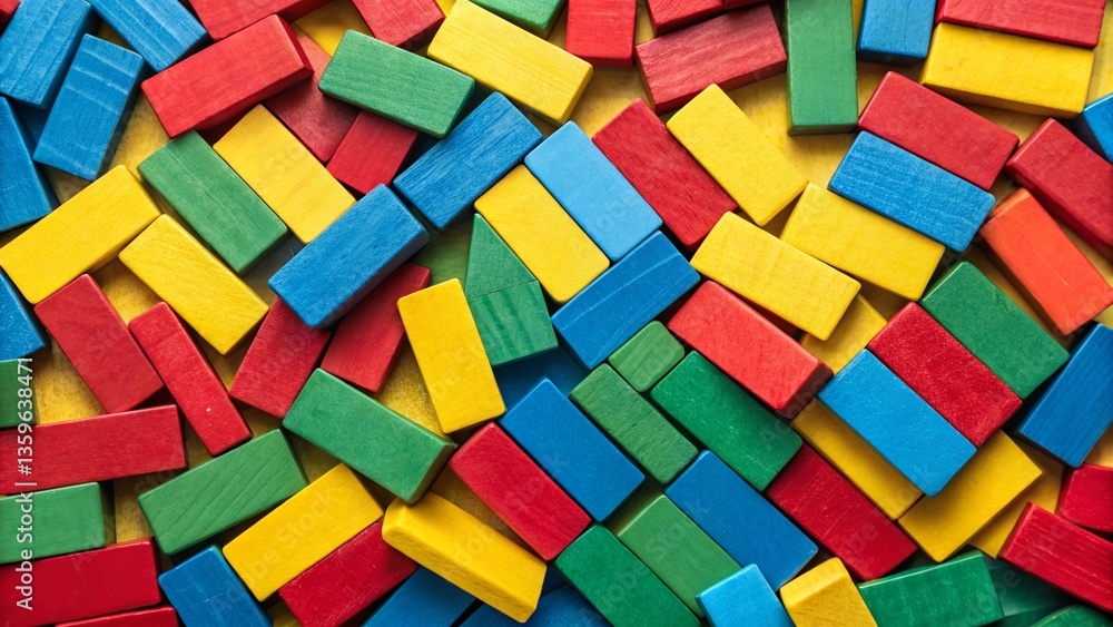 Colorful building blocks, highlighting the play and educational theme.
Colorful building blocks, highlighting the play and educational theme.