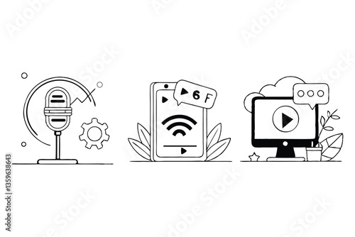 vector illustration of a microphone