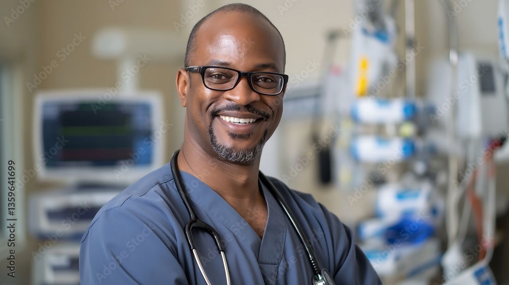 Obraz premium portrait of a Smiling male physician in the hospital