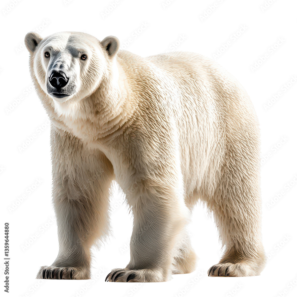 Fototapeta premium A polar bear standing isolated on cutout background.PNG