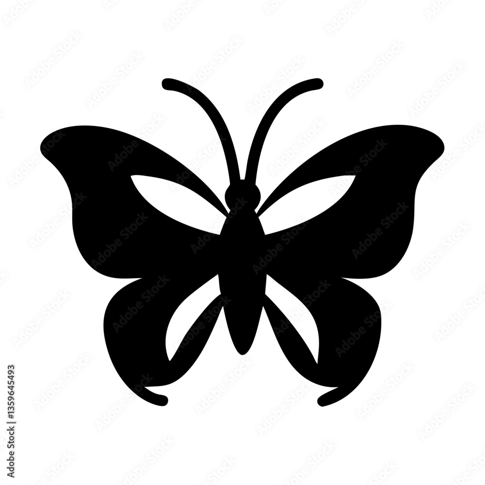 butterfly silhouette on a white background butterfly silhouette on a white background