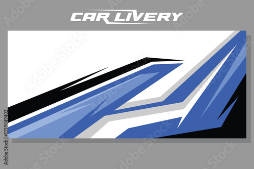 car livery graphic vector. abstract grunge background color white design for vehicle vinyl wrap and car branding in color blue