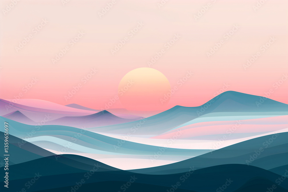 A calming wallpaper showcasing a minimalist landscape with soft gradients and gentle colors. A calming wallpaper showcasing a minimalist landscape with soft gradients and gentle colors.