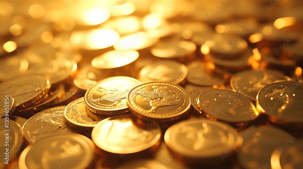 Shiny gold coins creating a rich economic-themed visual composition image Shiny gold coins creating a rich economic-themed visual composition image