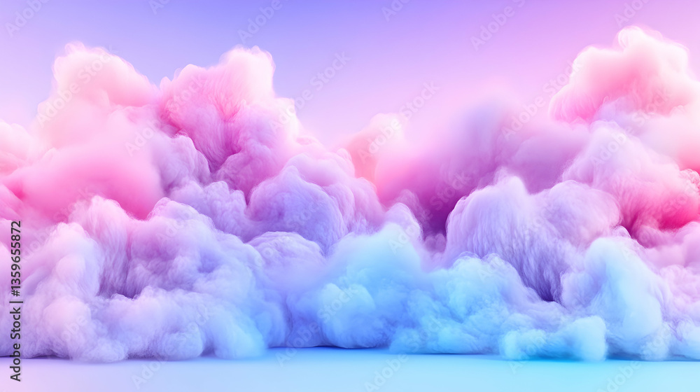 Fototapeta premium Pastel cloudscape, dreamy background, vibrant colors, design element
