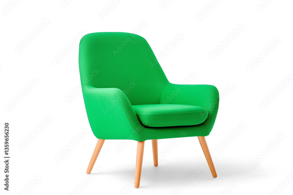 Comfortable green armchair isolated on white background Comfortable green armchair isolated on white background