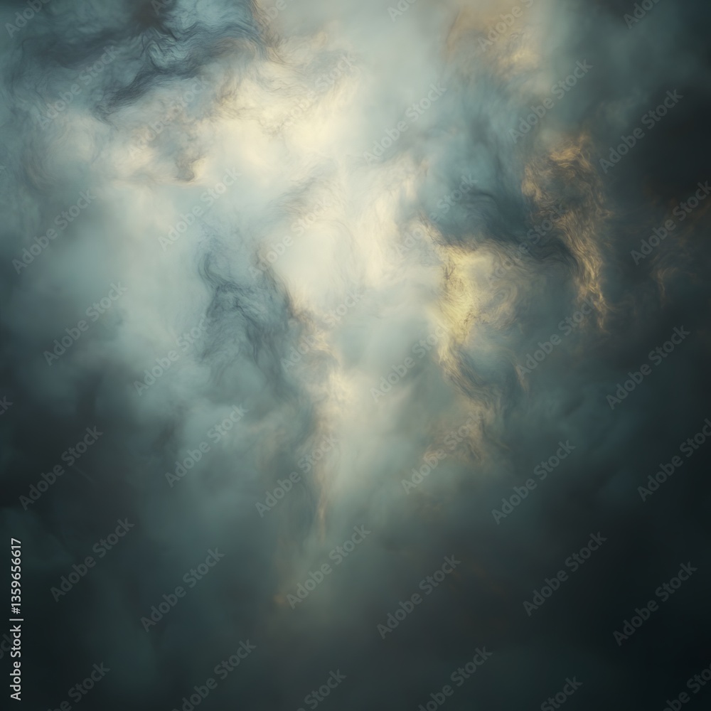 Fototapeta premium Atmospheric swirling clouds create a moody ethereal dreamlike visual impression