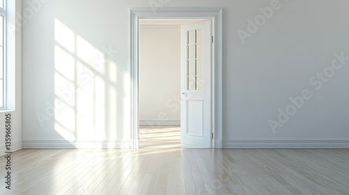 Wallpaper Mural An open door with bright, natural light flooding an empty room, highlighting the simplicity of the space. Torontodigital.ca