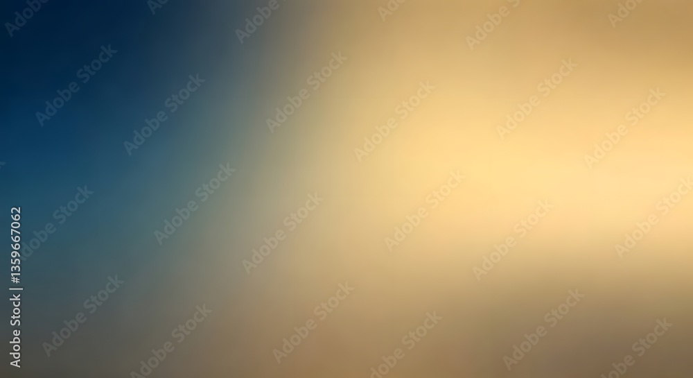 Fototapeta premium A smooth, foggy gradient blending from stormy blue to a warm honey hue, AI Generated