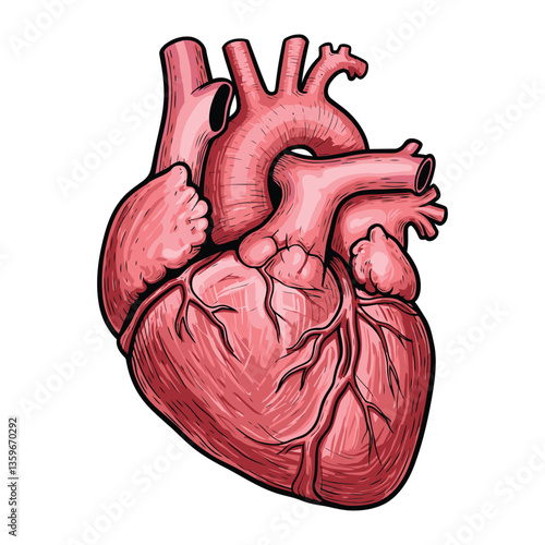 Anatomical Heart Clipart – High-Resolution Medical Vector