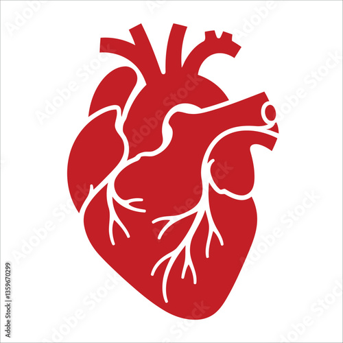 Red Human Heart Symbol – Health & Medicine Vector Graphic