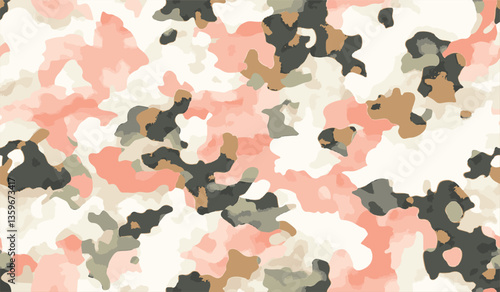 Abstract camouflage pattern. Seamless vector wallpaper. Colorful background. Vector illustration.