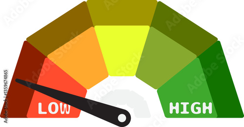 Colorful High Low Gauge, Measurement Indicator Icon