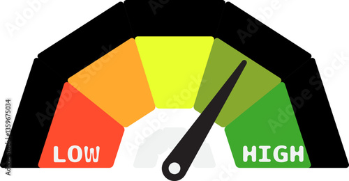 Colorful High Low Gauge, Measurement Indicator Icon
