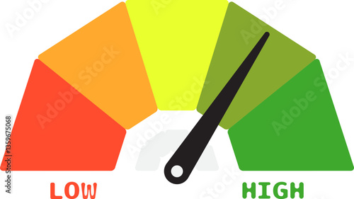 Colorful High Low Gauge, Measurement Indicator Icon