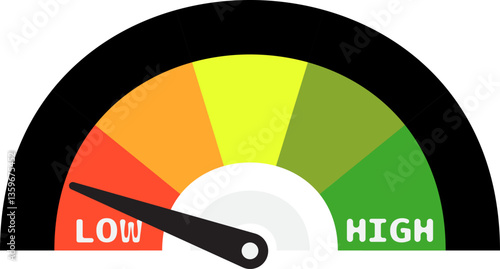 Colorful High Low Gauge, Measurement Indicator Icon
