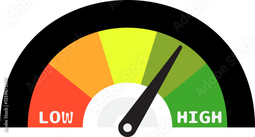 Colorful High Low Gauge, Measurement Indicator Icon