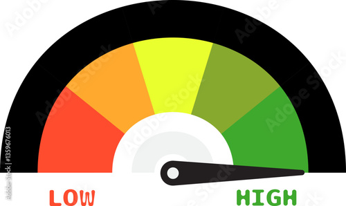 Colorful High Low Gauge, Measurement Indicator Icon