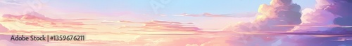 Dreamy pastel sky with soft clouds, symbolizing peace and tranquility. Ideal for wellness, meditation, and serene background designs.