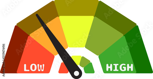 Colorful High Low Gauge, Measurement Indicator Icon