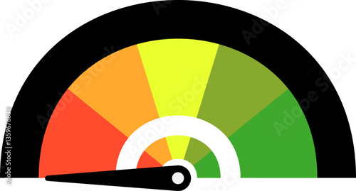 Colorful High Low Gauge, Measurement Indicator Icon