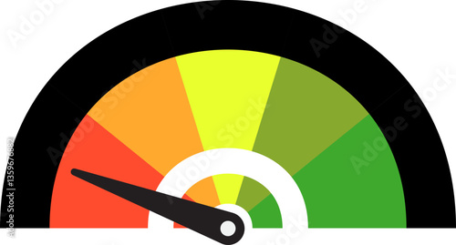 Colorful High Low Gauge, Measurement Indicator Icon
