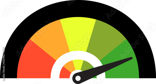 Colorful High Low Gauge, Measurement Indicator Icon