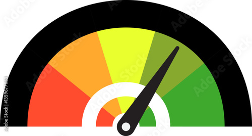 Colorful High Low Gauge, Measurement Indicator Icon
