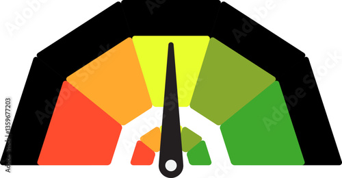 Colorful High Low Gauge, Measurement Indicator Icon