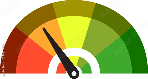 Colorful High Low Gauge, Measurement Indicator Icon