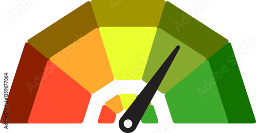 Colorful High Low Gauge, Measurement Indicator Icon